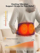 Load image into Gallery viewer, Cordless Heating Pad with Massager for Back Pain Relief, 47-60" Lower Back Massager Wearable Heating Pad for Cramps with 3 Heat & Timer, 4 Vibration, 5000mAh, Thanksgiving Christmas gift for Men Women