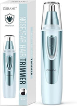 Load image into Gallery viewer, Ear and Nose Hair Trimmer Clipper - 2024 Professional Painless Eyebrow & Facial Hair Trimmer for Men Women, Battery-Operated Trimmer with IPX7 Waterproof, Dual Edge Blades for Easy Cleansing Blue