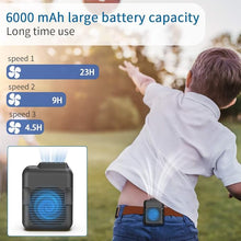 Load image into Gallery viewer, Koonie Portable Waist Fan Rechargeable, Strong Airflow 23H Working Time Hands-free Personal Necklace Fan, USB Belt Fan for Shirt, Fishing Gardening Climbing Cycling Farm Work Hiking