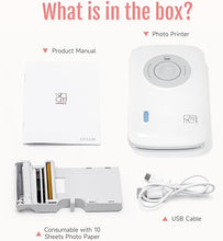 Load image into Gallery viewer, HPRT CP2100 Portable Photo Printer for iPhone, Wireless Picture Printer for Smartphone, 2x3 Mobile Photo Mini Color Printer, Instant Thermal Dye Sublimation Tech, Bluetooth (White-Grey)