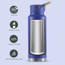 Load image into Gallery viewer, IDEUS Vacuum Insulated Water Bottle, 40 oz Stainless Steel Water Bottles with Straw and Spout Lid, Reusable Metal Water Bottle Leak Proof Gym Water Bottle, BPA-Free(Purple)