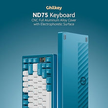 Load image into Gallery viewer, Chilkey ND75 Aluminum Keyboard 75% Percent Wireless Gaming Mechanical Keyboard with LCD Screen, Quick Assembly, BT/2.4G/USB-C, Hot Swappable Per-Key RGB Custom Blue Keyboard for Windows, MacOS
