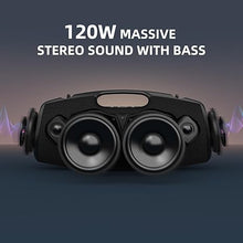 Load image into Gallery viewer, ZEALOT Bluetooth Speaker,120W Wireless Speaker with Booming Bass,IP67 Waterproof Speaker with LED Light, PowerBank,Bluetooth 5.2, Loud Bluetooth Speaker for Camping,Beach,Gifts(Black)