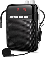 Load image into Gallery viewer, Portable Voice Amplifier for Teachers, 2400mAh Rechargeable Personal Amplifier PA System Headset for Speaking Microphone for Teachers,Tour Guides, Coaches, Classroom, Singing Yoga(Black)