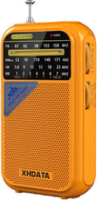 Load image into Gallery viewer, D221 NOAA Weather Radio Portable AM FM Shortwave Radio Receiver, 2 AA Battery Operated, Transistor Radio with Excellent Reception for Emergency, Hurricane, Gift, Walking and Home (Orange)