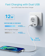 Load image into Gallery viewer, 3 Pack European Travel Plug Adapter, VINTAR International Power Plug Adapter with 2 USB Ports,2 American Outlets 4 in 1 Travel Essentials to France, Germany, Greece, Italy, Israel, Spain (Type C)