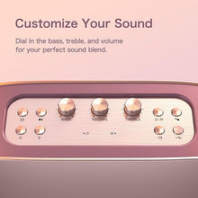 Load image into Gallery viewer, DOSS SoundBox H100 Bluetooth Speaker with 50W Immersive Sound, 24H Playtime, Wireless Stereo Pairing, Power Bank, Treble & Bass Adjustment, Portable Speaker with Flexible Handle for Party, Home-Pink