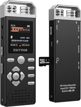 Load image into Gallery viewer, 144GB Digital Voice Activated Recorder 1536KBPS Audio Voice Recorder with Playback Recording Device Dictaphone Sound Tape Recorder with Password Protection for Lectures,Meetings