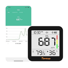 Load image into Gallery viewer, Temtop CO2 Monitor Indoor Air Quality Monitor 3 in 1 CO2 Meter(Temperature, Humidity and CO2), 180 Days Standby Time