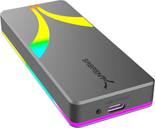 Load image into Gallery viewer, SABRENT Rocket RGB USB C 20Gbps M.2 SATA/NVMe SSD Enclosure (EC-RGBG)