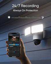 Load image into Gallery viewer, eufy Security Camera Floodlight Camera E340 Wired, Security Camera Outdoor, 360° PTZ, 24/7 Recording, 2.4G/5G Wi-Fi, 2000 LM, Motion Detection, Built-In Siren, Dual Cam, HB3 Compatible, No Monthly Fee