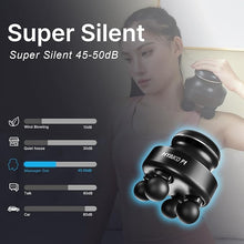 Load image into Gallery viewer, HYAKO F1 4-Heads Handheld Electric Deep Tissue Body Massager – Portable Orbital Professional Muscle Massager Tool for Easing Shoulder and Back Tension and Chiropractic Tool for Myofascial Release