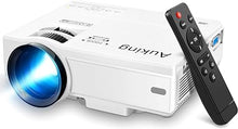 Load image into Gallery viewer, AuKing Projector, 2024 Upgraded Mini Projector, Full HD 1080P Home Theater Video Projector, Compatible with HDMI/USB/AV/Smartphone/TV Box/Laptop