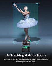 Load image into Gallery viewer, OBSBOT Tiny 2 & Smart Remote Combo, AI-Powered PTZ 4K Webcam with 1/1.5’’ CMOS, Motion Tracking & All-Pixel Auto Focus, Voice Control, Gesture Control, PixGain HDR, Beauty Mode for Streaming