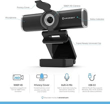 Load image into Gallery viewer, Amcrest 1080P Webcam with Microphone for Desktop, Web Cam Computer Camera, Streaming HD USB Web Camera for Laptop & PC with Privacy Cover, Wide Angle Lens, Superior Low Light (AWC195-B)