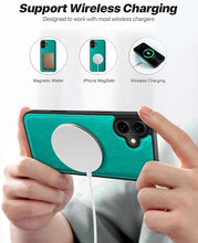 Load image into Gallery viewer, OCASE for iPhone 16 Case Detachable Wallet Case with Card Holder, 2 in 1 Pu Leather Flip Folio with RFID Blocking Stand Wrist Strap Shockproof Phone Cover 6.1 Inch 2024, Blue Green