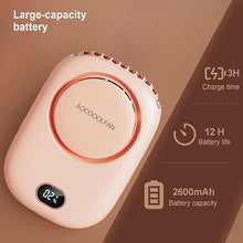 Load image into Gallery viewer, Portable Neck Fan, Handheld Mini Fan Small Personal Fan, Hand Held Fan USB Rechargeable Eyelash Fan for Kids Girls Boys Woman Man Home Outdoor Travel (Pink)