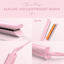 Load image into Gallery viewer, Titanelli 2 in 1 Titanium Hair Straightener and Curler | 100% Pure Ti-Thermal Technology Flat Iron | 1-Inch Professional Styling | Available in Black, Gold, and Pink (Pink)