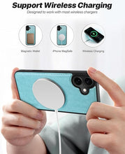 Load image into Gallery viewer, OCASE for iPhone 16 Plus Case Detachable Wallet Case with Card Holder, 2 in 1 Pu Leather Flip Folio with RFID Blocking Stand Wrist Strap Shockproof Phone Cover 6.7 Inch 2024, Ice Blue