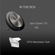 Load image into Gallery viewer, Jabra Speak 750 MS Speakerphone with Bluetooth Dongle- Teams Version- PC, MAC, Tablet, Smartphone Compatible, 7700-309 - Microfiber Cloth Included