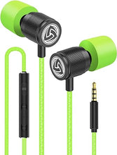 Load image into Gallery viewer, LUDOS Ultra Wired Earbuds in-Ear Headphones, 5 Years Warranty, Earphones with Microphone, Noise Isolating Ear Buds, Memory Foam for iPhone, Samsung, School Students, Kids, Women, Small Ears - Green