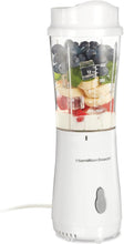 Load image into Gallery viewer, Hamilton Beach Portable Blender for Shakes and Smoothies with 14 Oz BPA Free Travel Cup and Lid, Durable Stainless Steel Blades for Powerful Blending Performance, White ( 51101V)