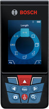 Load image into Gallery viewer, BOSCH GLM400CL 400 Ft Blaze Outdoor Connected Laser Measure, Includes 1.0 Ah 3.7V Lithium-Ion Battery & Charger, Micro USB Cable, Hand Strap, & Pouch