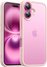 Load image into Gallery viewer, JETech Matte Case for iPhone 16 6.1-Inch, Shockproof Military Grade Drop Protection, Frosted Translucent Back Phone Cover, Anti-Fingerprint (Light Pink)