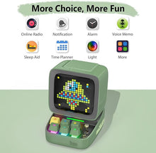 Load image into Gallery viewer, Divoom Ditoo Programmable Pixel Art LED-Bluetooth-Speaker Showing-Clock Emoji DIY Design for Home Wedding Party Decoration with Wireless App Control (Green)