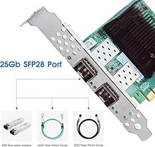 Load image into Gallery viewer, 25GbE NIC Network Card with Mellanox ConnectX-4 Chipset,Dual-SFP28 Ports PCI Express 3.0 X8 Ethernet Adapter