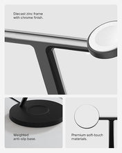 Load image into Gallery viewer, Belkin MagSafe-Compatible Charger, 3-in-1 Wireless Charging Station, Qi2-Certified 15W Wireless Charger for Apple iPhone 16 Series, Apple Watch, AirPods w/Non-Slip Base, 40W Charger Included - Black