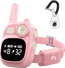 Load image into Gallery viewer, Shock Collar Rechargeable Training Collar with Remote 1800FT Control, Pink Adjustable Waterproof Electric Collar for 5–15lbs Small Size Dogs Puppy Cat Large Medium Dog, Safety Vibration