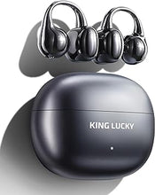 Load image into Gallery viewer, King Lucky Clip on Earbuds Open Ear Wireless Bluetooth 5.4 Headphones with Mic,50H Play,Noise Cancelling,Waterproof,Sports Ear Buds,Comfortable for Small Ears & Glasses Wearers,Workouts (Black)
