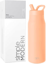 Load image into Gallery viewer, Simple Modern Water Bottle with Straw lid | Insulated Stainless Steel Thermos | Reusable Travel Water Bottles for Gym & Sports | Leak Proof & BPA Free | Mesa Collection | 34oz, Bellini