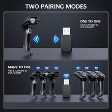 Load image into Gallery viewer, TEEMI QR Bluetooth Barcode Scanner, 1D 2D Wireless USB Imager for iPhone ipad Andriod Smartphone Tablet Mac Windows PC, Support PDF417 Driver License, Stable Bluetooth 5.0 Technology, with USB Dongle