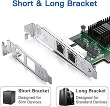 Load image into Gallery viewer, Gigabit Dual NIC with Intel 82571 Chip, 1Gb Network Card Compare to Intel E1G42ET NIC, 2 RJ45 Ports, PCI Express 2.1 X4, Ethernet Card with Low Profile for Windows/Windows Server/Linux