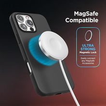 Load image into Gallery viewer, ENCASED Magnetic Silicone Case for iPhone 16 Pro Max (2024) Compatible with MagSafe | Tempered Glass Screen Protector | Soft Silk-Touch Grip Cover (Matte Black)