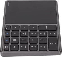 Load image into Gallery viewer, Sanpyl Numeric Keypad, 2 in 1 22 Keys 2.4G Touchpad Bluetooth 4.2 Number Pad, Type C Charging 500mAh Financial Accounting Keyboard, for Laptop, PC, Desktop(Iron Gray)