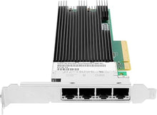 Load image into Gallery viewer, PCIe Ethernet Network Card for Intel X710-T4 XL710BM1 Chipset PCIe 3.0 X8 10Gb 4 Port RJ45 LAN Card Support Windows Server/Windows/Linux/VMware/ESX