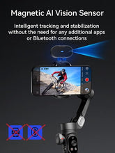 Load image into Gallery viewer, Gimbal Stabilizer for iPhone, Gimbal w/AI Vision Sensor for Face Tracking, 3-Axis iPhone Gimbal w/OLED Display for Vlog Recording, Compatible with iPhone/Android-Smart AI XPro Black