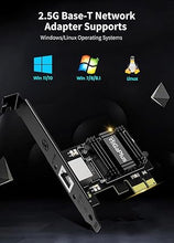 Load image into Gallery viewer, 2.5Gb PCIe Network Card, GiGaPlus 2500Mbps Ethernet Interface Adapter, with Realtek RTL8125B, Wake on LAN, 2.5G NIC Compliant Windows/Linux/MAC OS