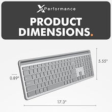 Load image into Gallery viewer, X9 Full Size Bluetooth Keyboard with Phone Holder - (2.4G + BT) - Rechargeable Multi Device Keyboard w/Copilot Key & AI for iPhone, Tablet, PC, Mac, iOS, Android - Backlit Wireless Keyboard - Silver