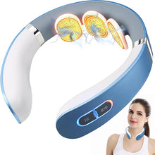 Load image into Gallery viewer, Neck Massager for Pain Relief, FSA HSA Eligible Items, Electric Pulse Neck Massager with Heat, 9 Modes 50 Levels Cordless Cervical Neck Massage for Women Men