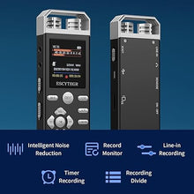 Load image into Gallery viewer, 80GB Digital Voice Activated Recorder 1536KBPS Audio Voice Recorder with Playback Recording Device Dictaphone Sound Tape Recorder with Password Protection for Lectures,Meetings