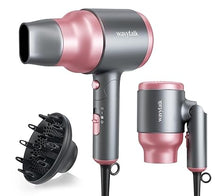 Load image into Gallery viewer, Wavytalk Portable Hair Dryer with Diffuser, Foldable Mini Hair Dryer with Lightweight Design, 1600W Small Hair Blow Dryer with Diffuser for Curly Hair Fast Drying, Rose Pink