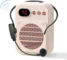 Load image into Gallery viewer, Portable Voice Amplifier,Bluetooth Rechargeable Personal Voice Amplifier with UHF Wireless Microphone Headset, PA System Speaker Power Amplifiers for Teachers/Meeting/Tour Guide (S25 Wireless Beige)