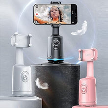 Load image into Gallery viewer, Auto Face Tracking Tripod, 360° Rotation Auto Tracking Phone Holder, No App Required, with Adjustable Lens Stable Base Phone Holder for Vlogs, Live Streaming & Video Chats (Black)