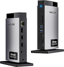 Load image into Gallery viewer, WAVLINK Laptop Docking Station 3 Monitors, 11 in 1 USB C Docking Station with PD3.1 140W Charging, Dual 8K HDMI + 8K Displayport, 5 USB-C/USB-A, SD/TF Slot, Audio/Mic, RJ45 Ethernet for M1/M2/M3/M4