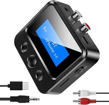 Load image into Gallery viewer, Bluetooth Receiver for Old Stereo, 3.5mm AUX Bluetooth Audio Adapter for Stereo Receiver Wired Speakers Home Theater Amplifier, with RCA L/R 3.5mm Jack Low Latency for Music Streaming, TF Card Play