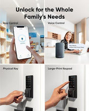 Load image into Gallery viewer, eufy Smart Lock C34, Keyless Entry Door Lock with Apple Home Ecosystem, Built-in Wi-Fi Deadbolt for Front Door or Back, Supports Matter, Apple Home, Alexa, Google Home, SmartThings, Auto Lock
